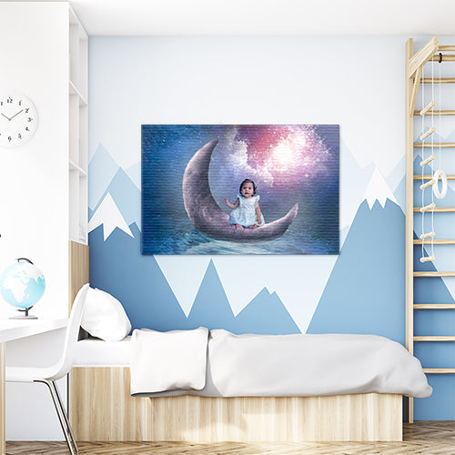 Gepersonaliseerd canvas Drijvende maan 3