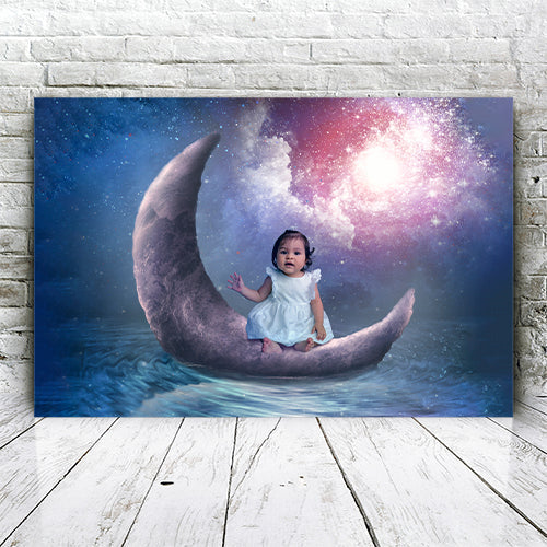 Gepersonaliseerd canvas Drijvende maan 1