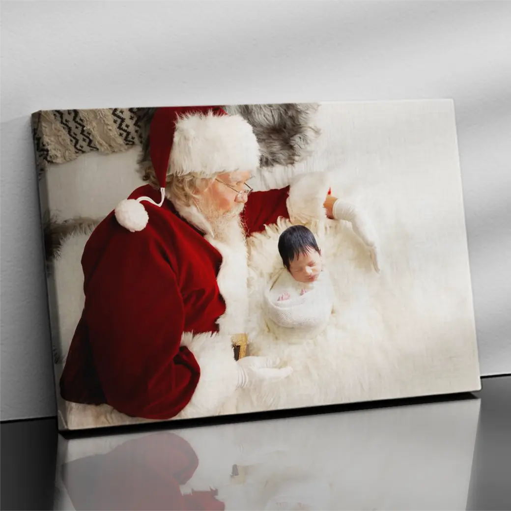 Gepersonaliseerd canvas Kerst Baby 1