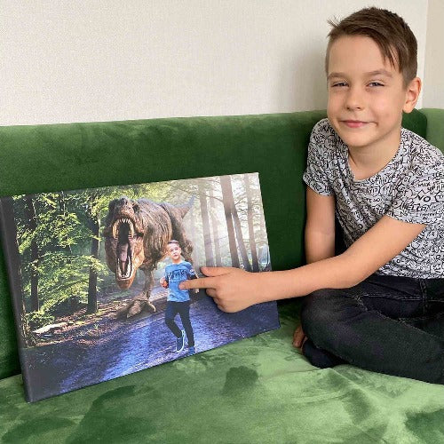 Klant met Dino Forest canvas 2