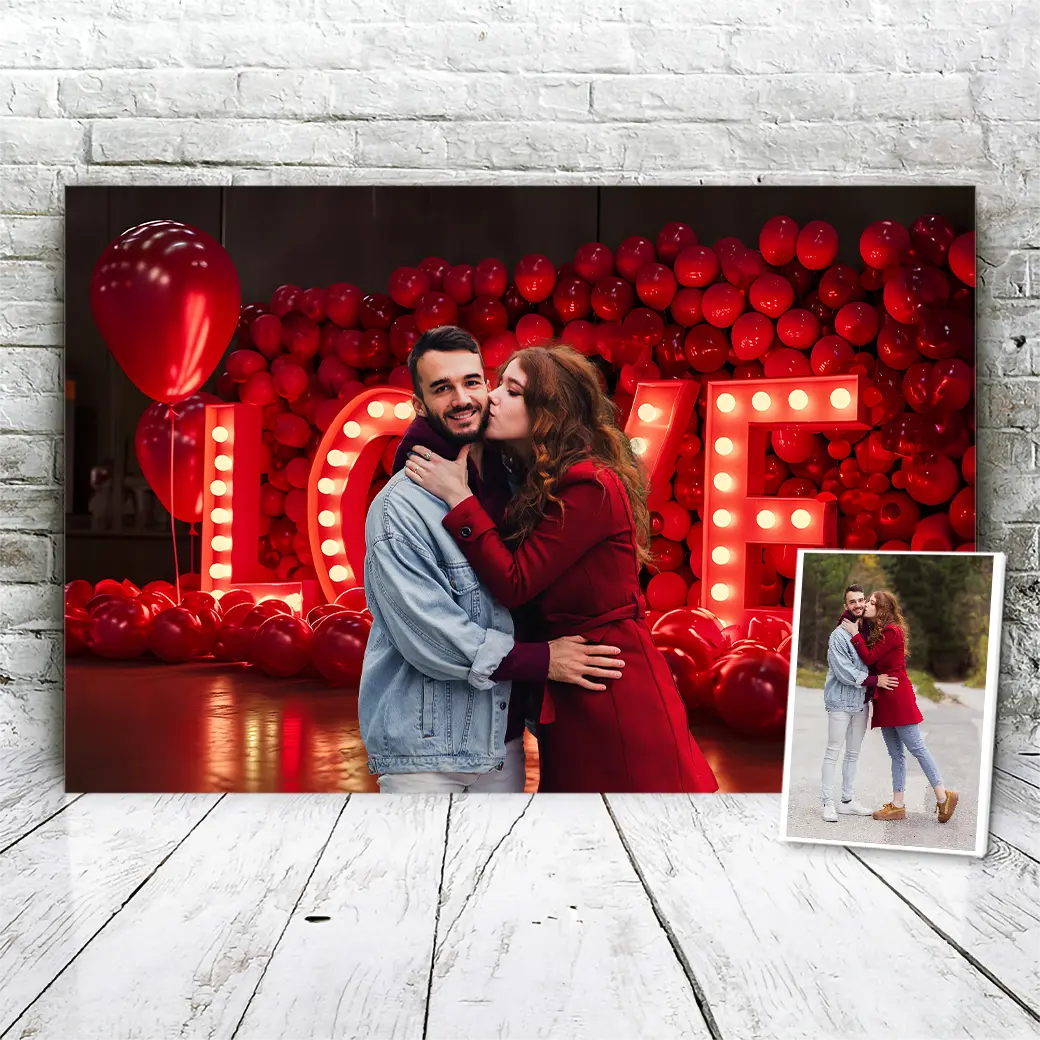 Gepersonaliseerd canvas Liefdesletters 3