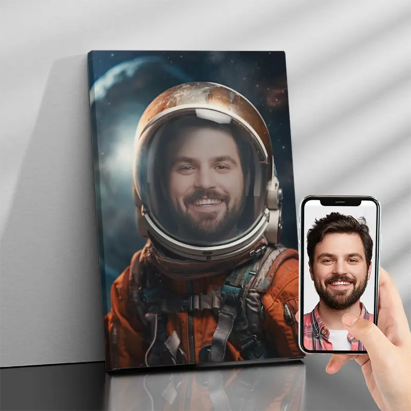 Gepersonaliseerd canvas De astronaut - Portret voor volwassenen 2