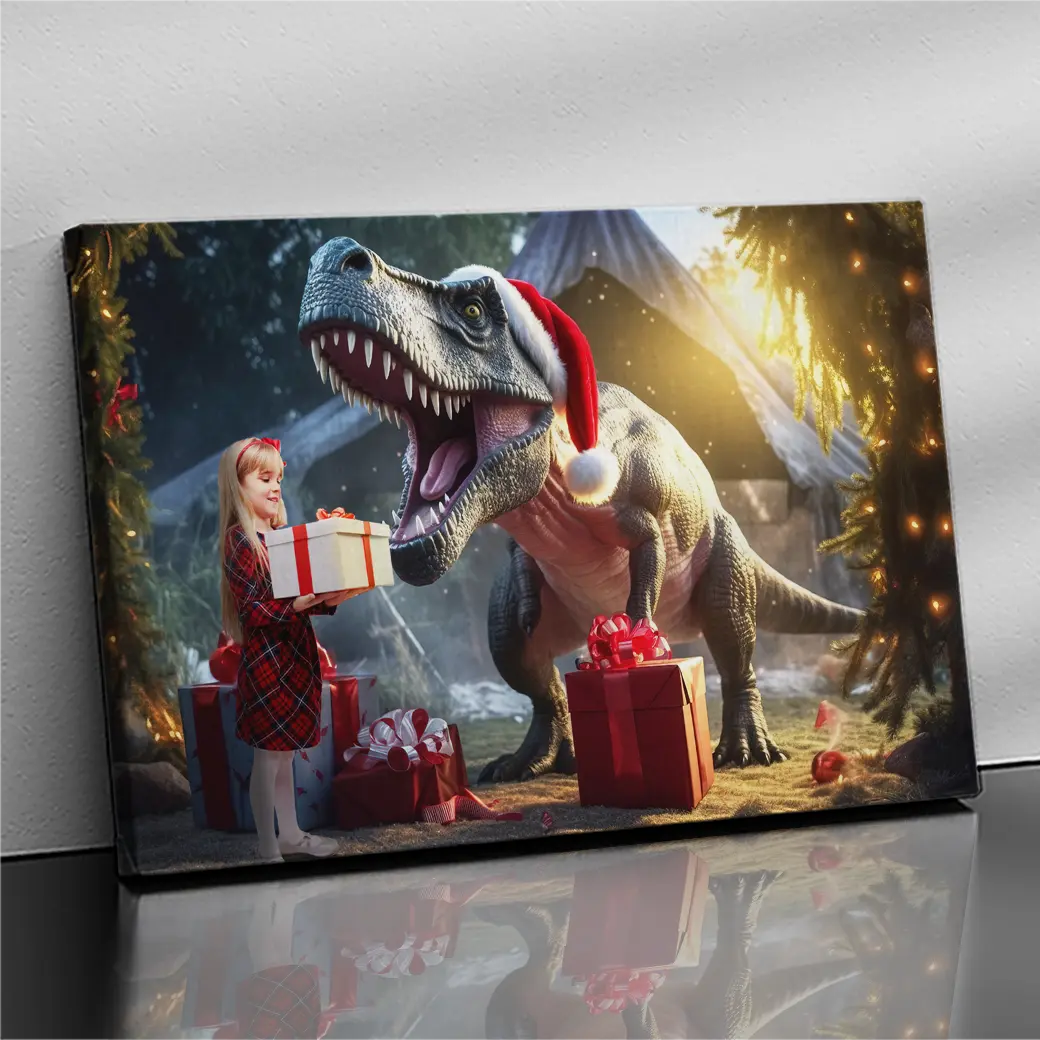 Gepersonaliseerd canvas Vrijgevige T-Rex 1