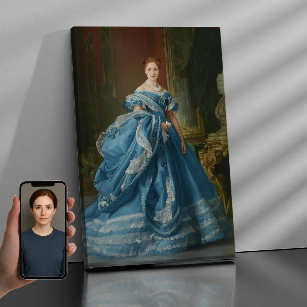 Gepersonaliseerd canvas Saffier Koningin 2
