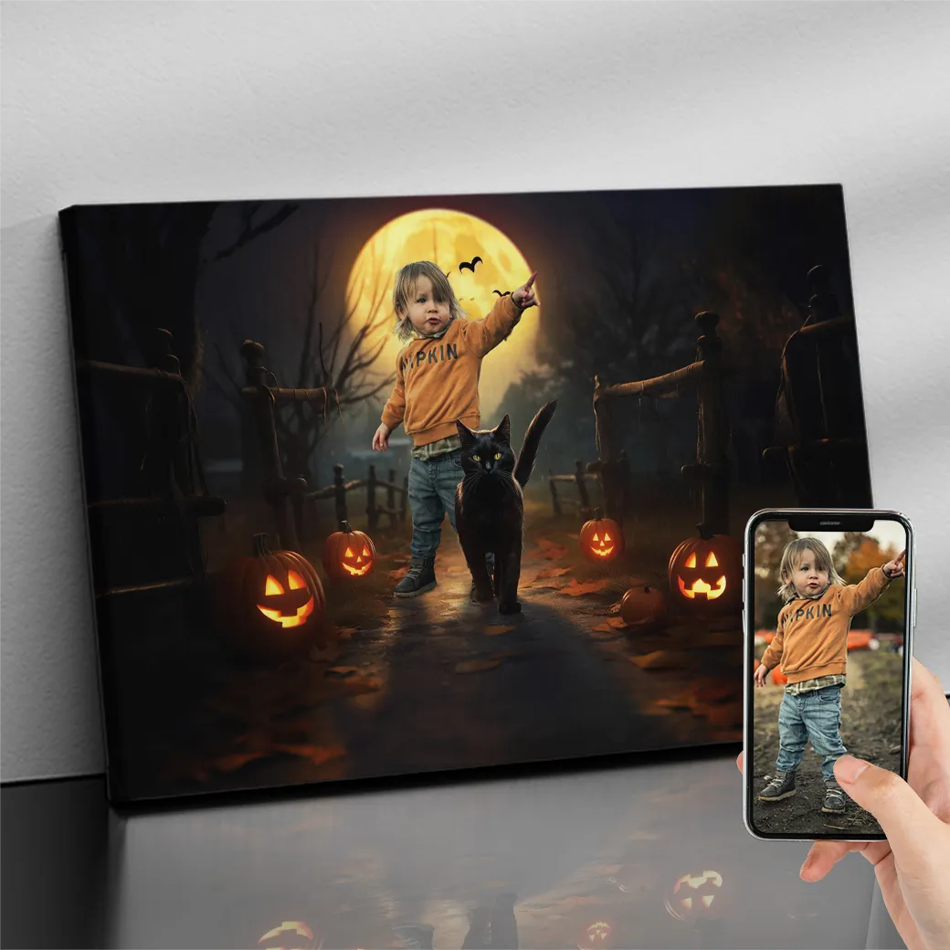 Gepersonaliseerd canvas Maanverlicht silhouet 2