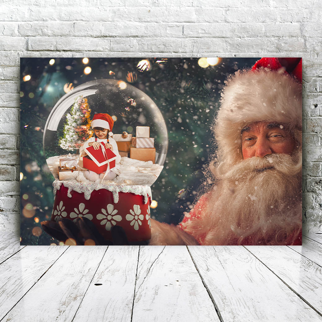 Kerstman portret Sneeuwbol Voorbeeld
