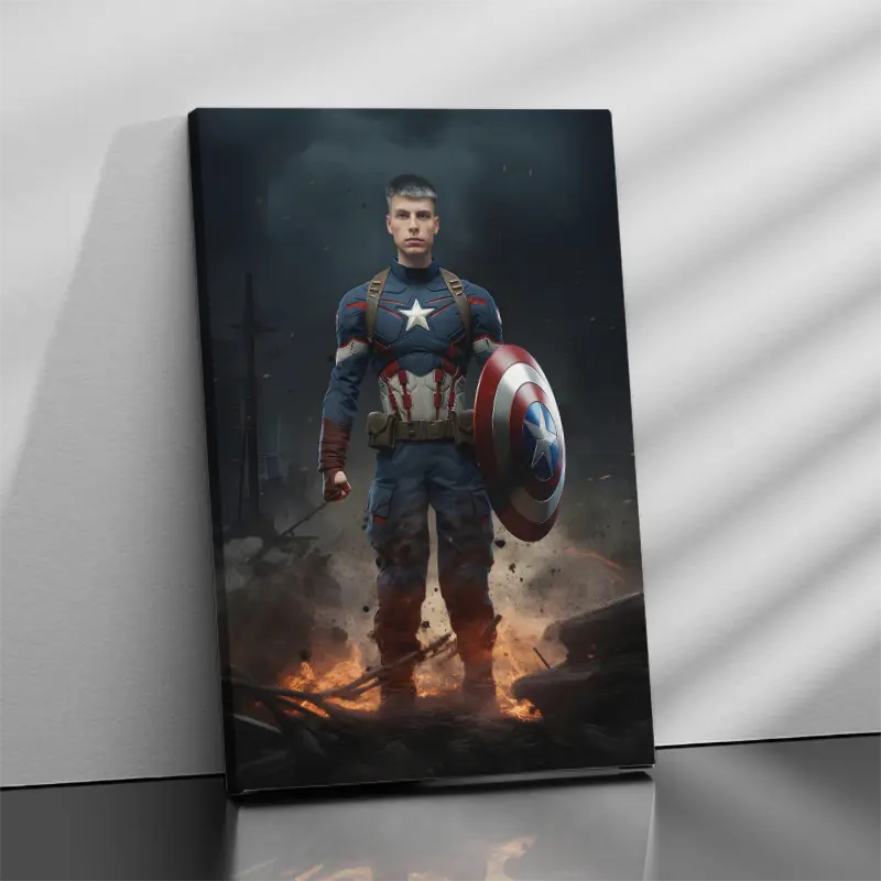 Gepersonaliseerd canvas Patriottische verdediger - Portret voor volwassenen 1