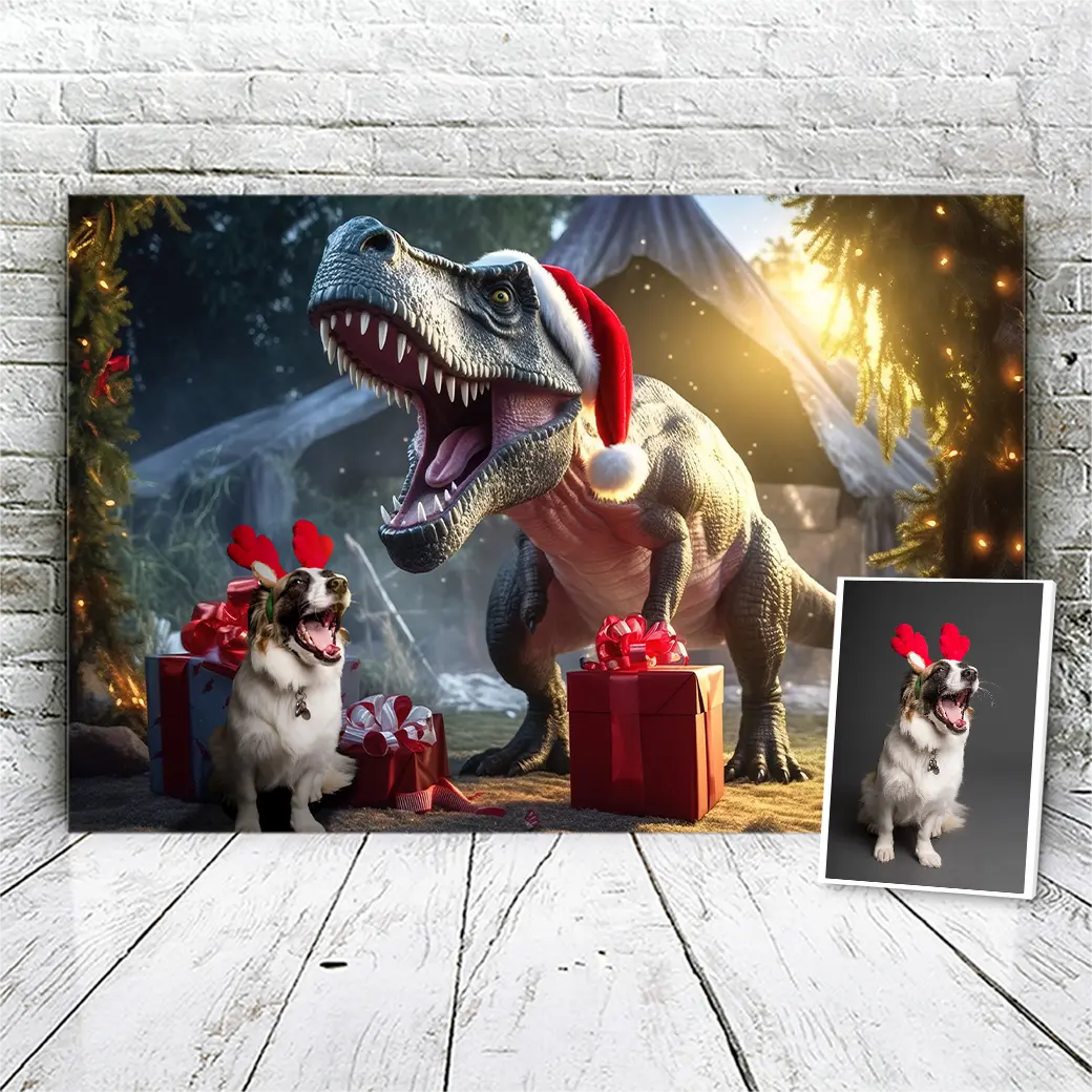 Gepersonaliseerd canvas Vrijgevige T-Rex 3