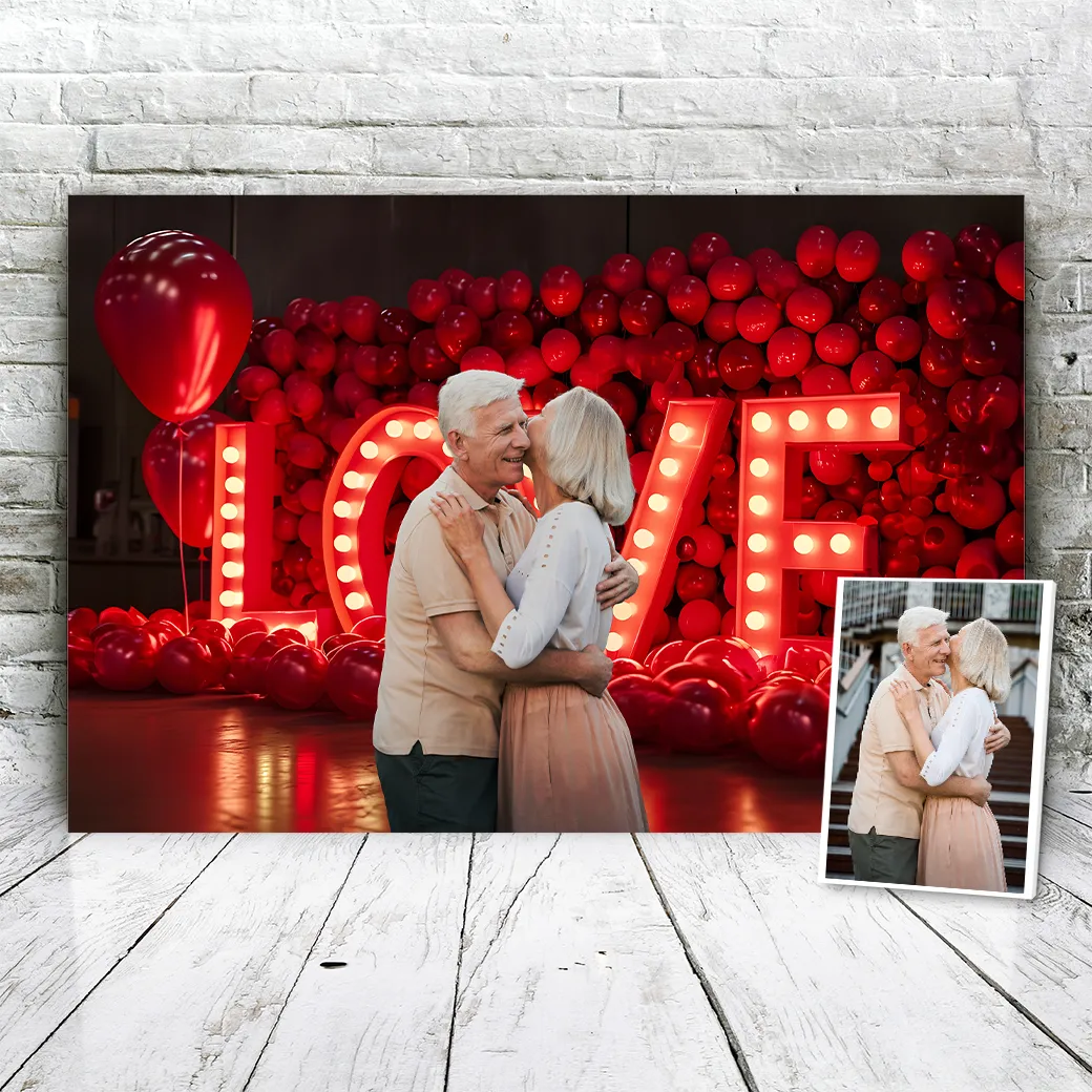 Gepersonaliseerd canvas Liefdesletters 2