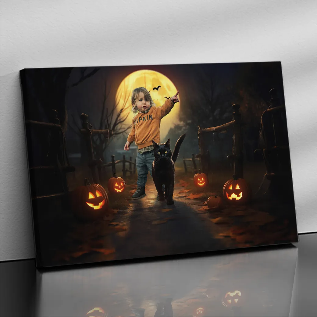 Gepersonaliseerd canvas Maanverlicht silhouet 1