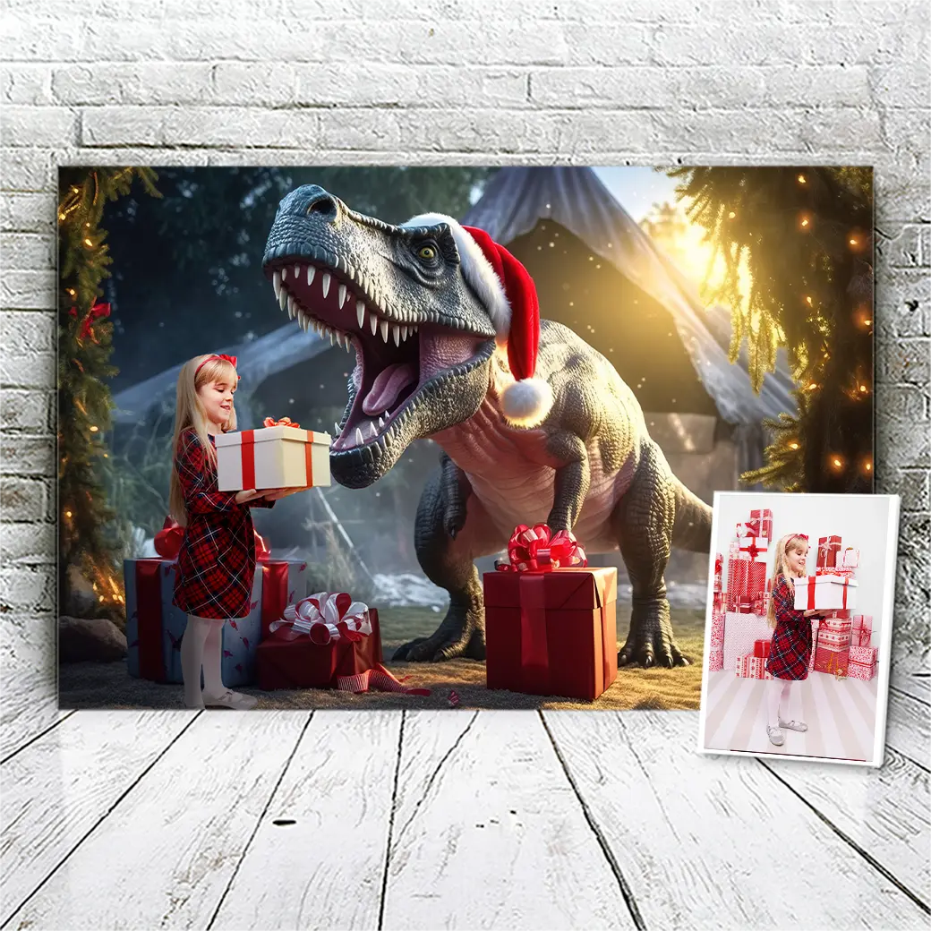Gepersonaliseerd canvas Vrijgevige T-Rex 2