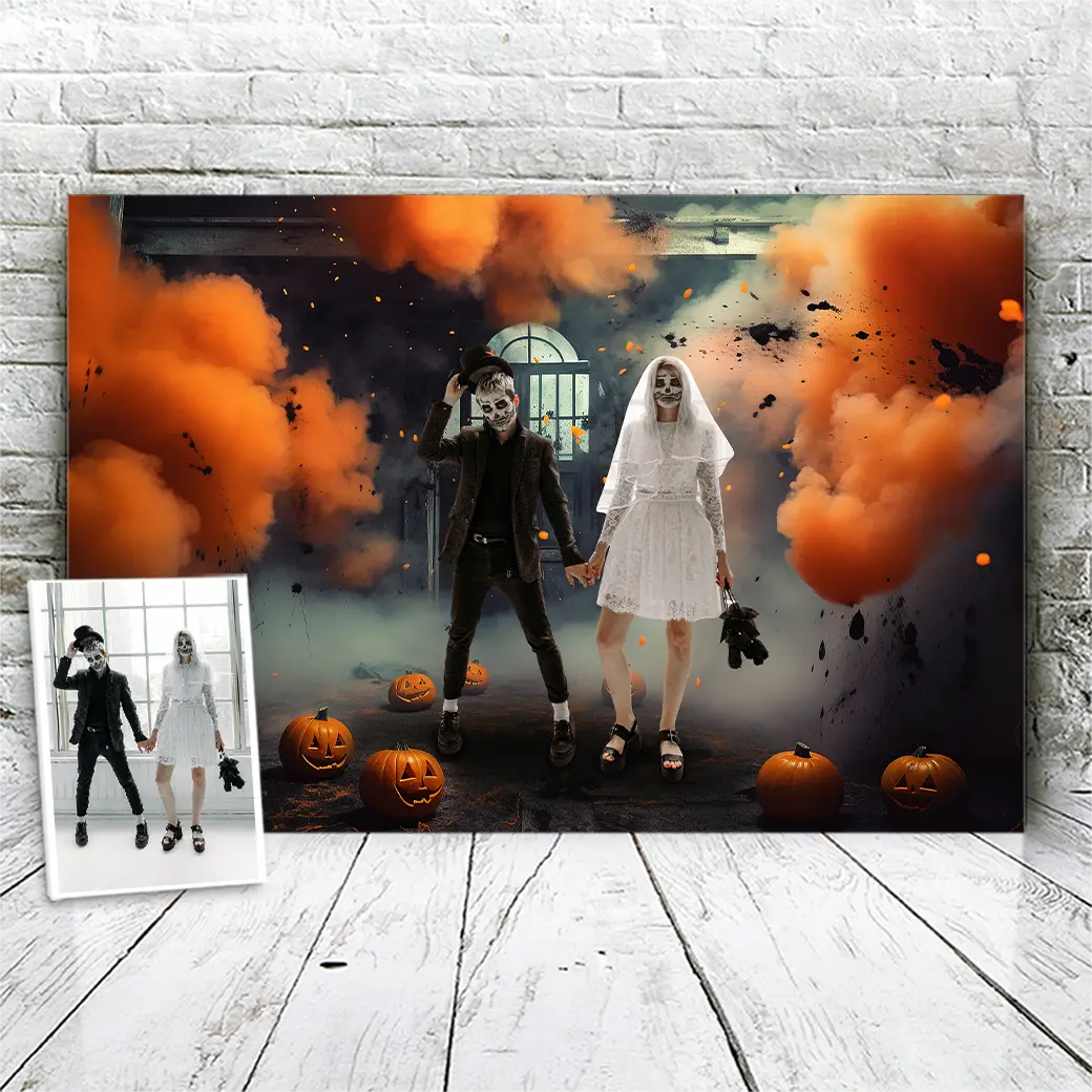 Gepersonaliseerd canvas Halloween rookbommen 2