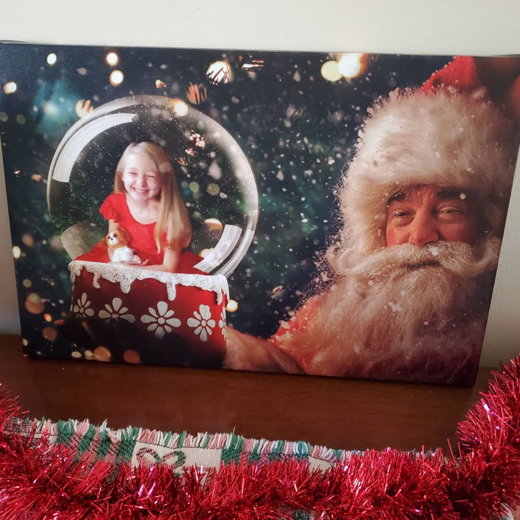 Kerstman portret Sneeuwbol Voorbeeld