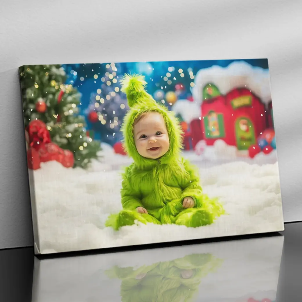 Gepersonaliseerd canvas Baby Grinch 1