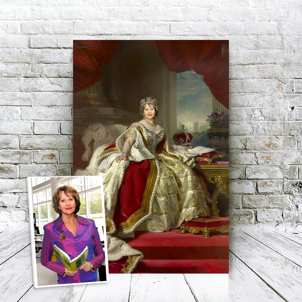 Gepersonaliseerd canvas De koningin - Portret voor volwassenen 1