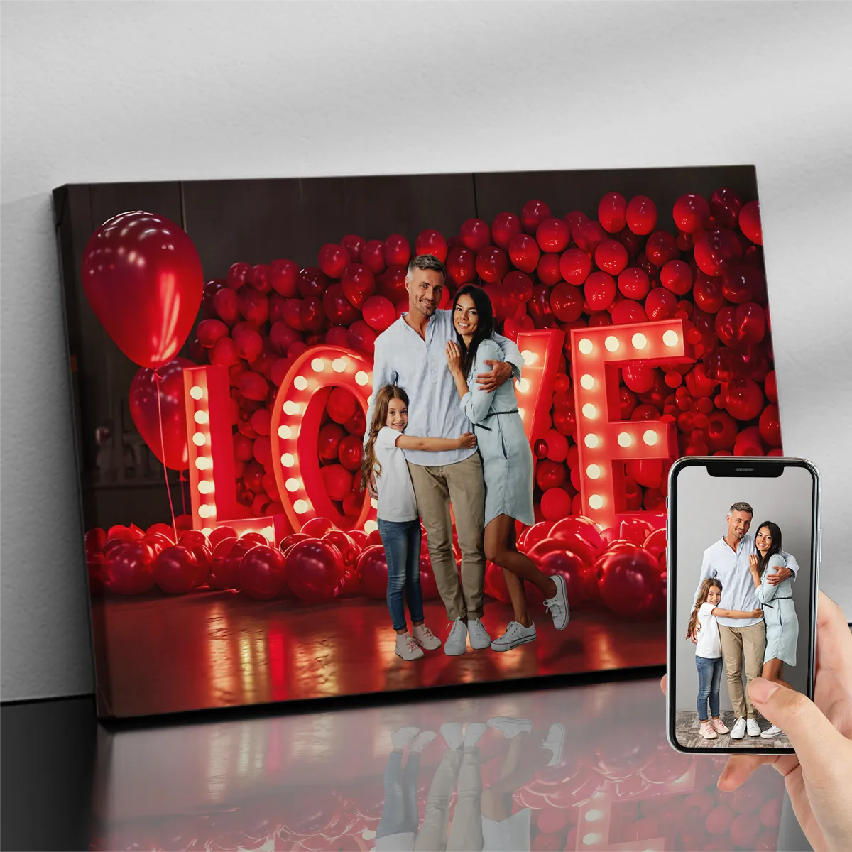Gepersonaliseerd canvas Liefdesletters 1