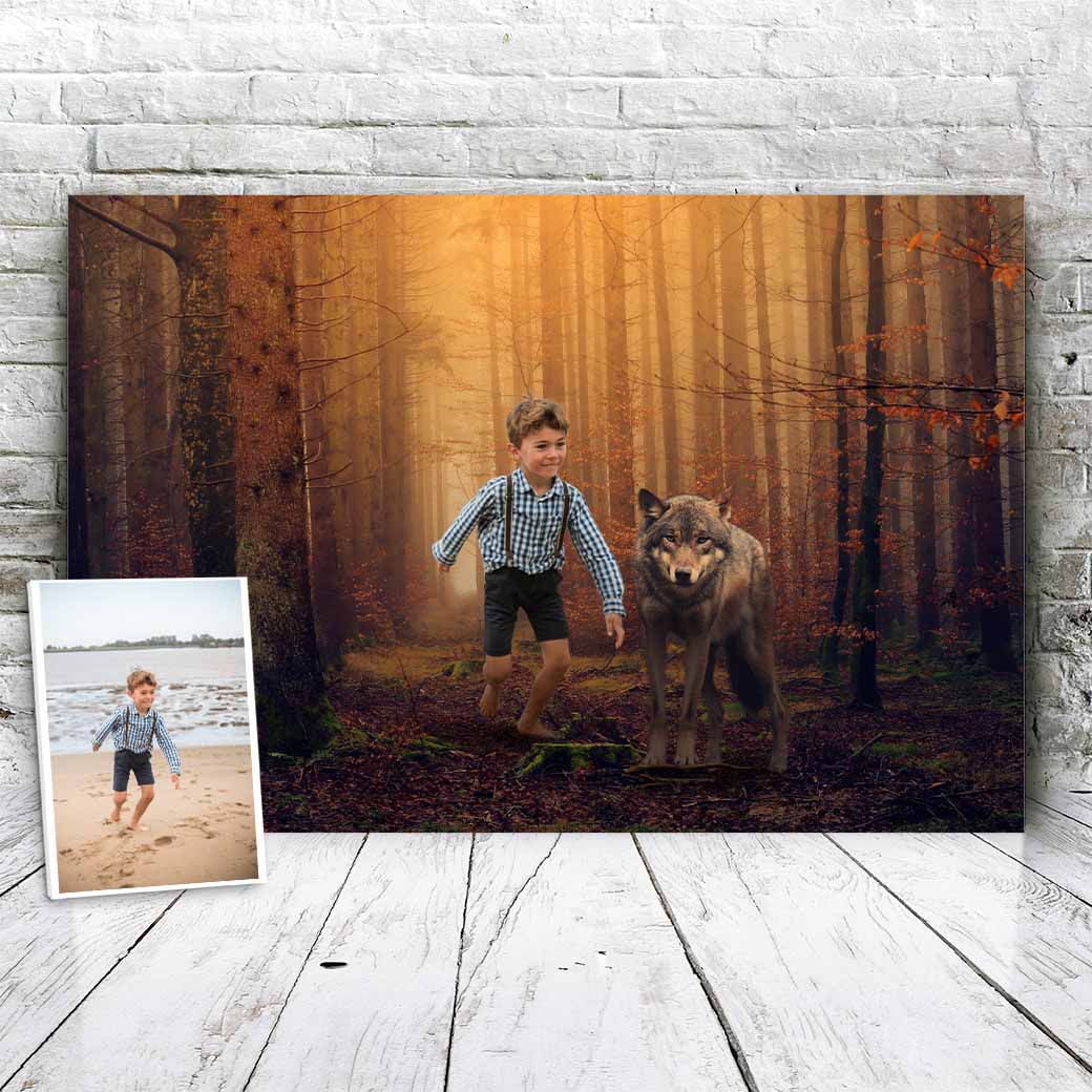 Wolf in het bos - Unieke Foto