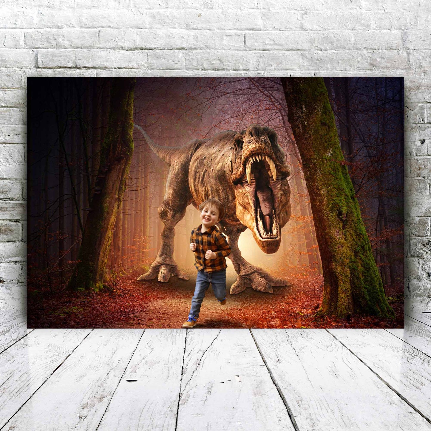 Rennende dino - Unieke Foto