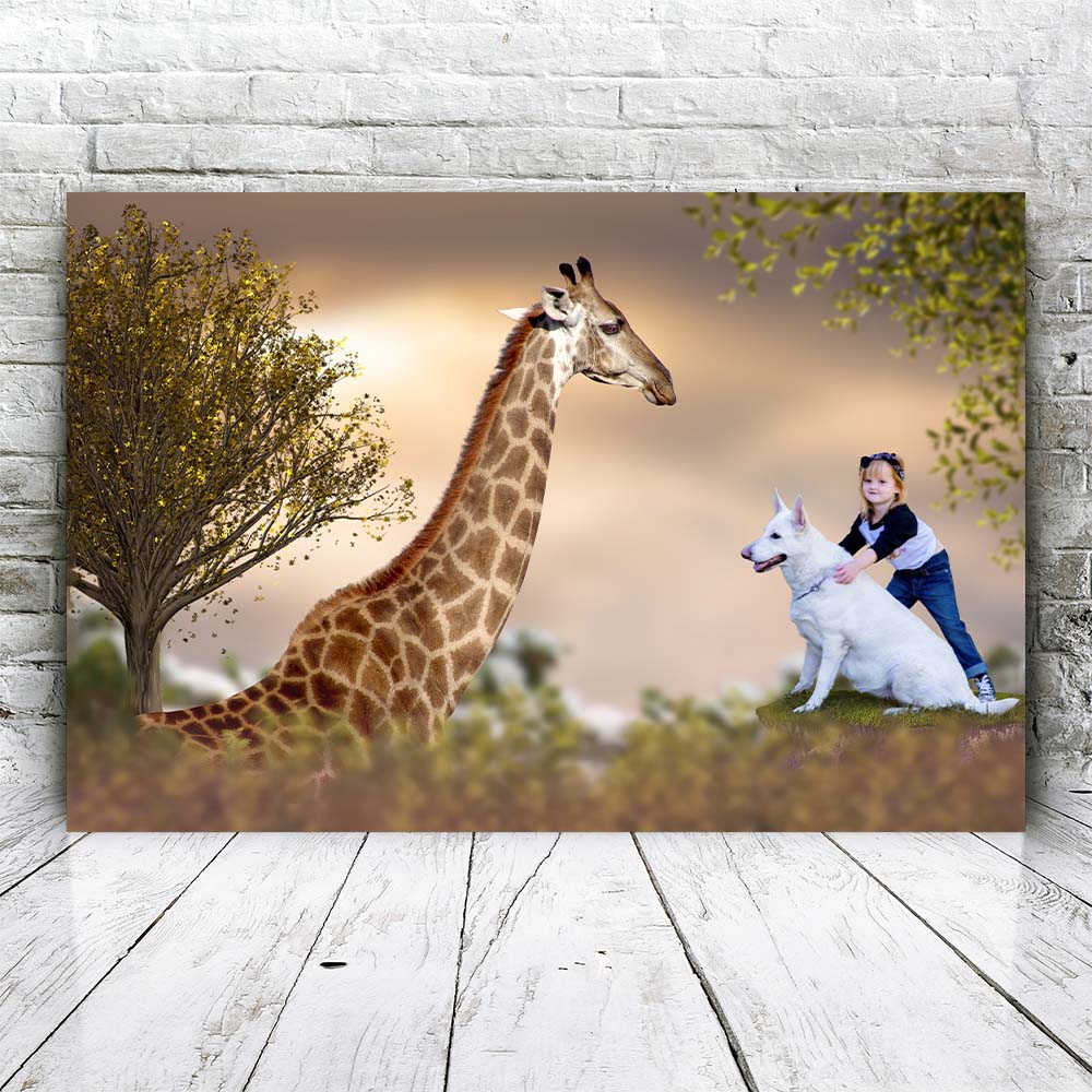 Lieve giraffe - Unieke Foto