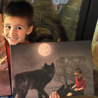 Wolf bij Maneschijn - Unieke Foto