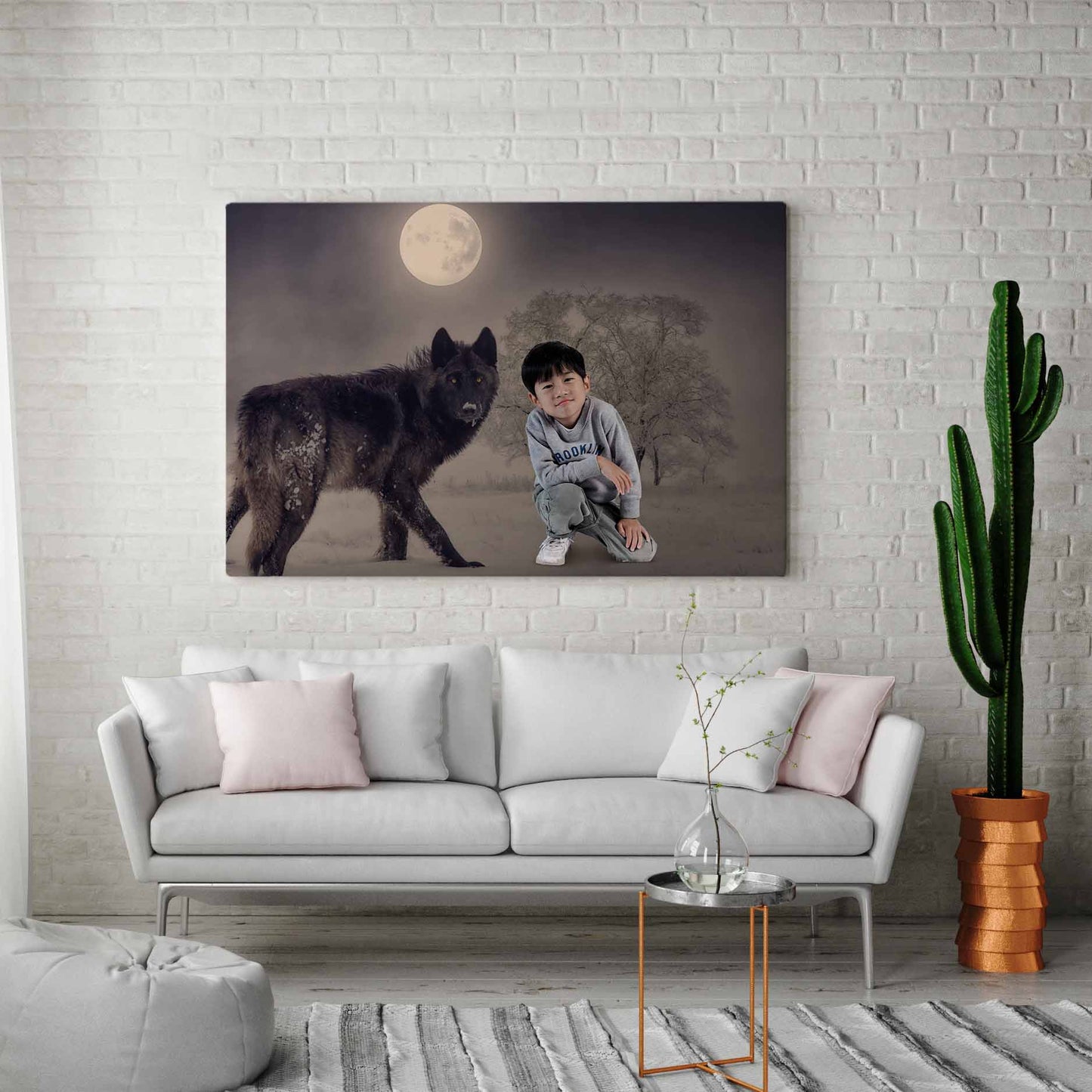Wolf bij Maneschijn - Unieke Foto