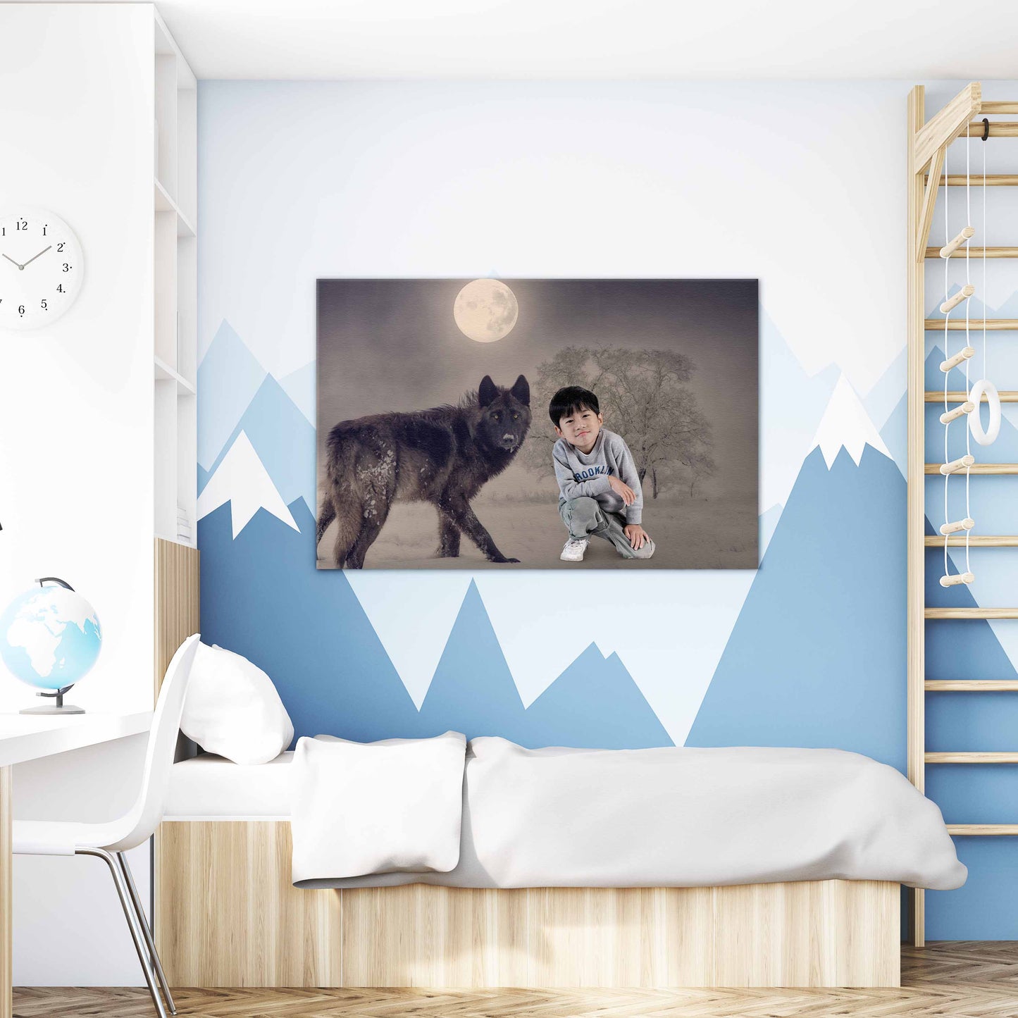 Wolf bij Maneschijn - Unieke Foto