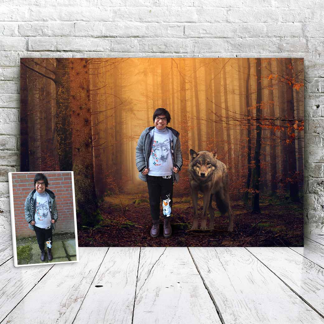 Wolf in het bos - Unieke Foto