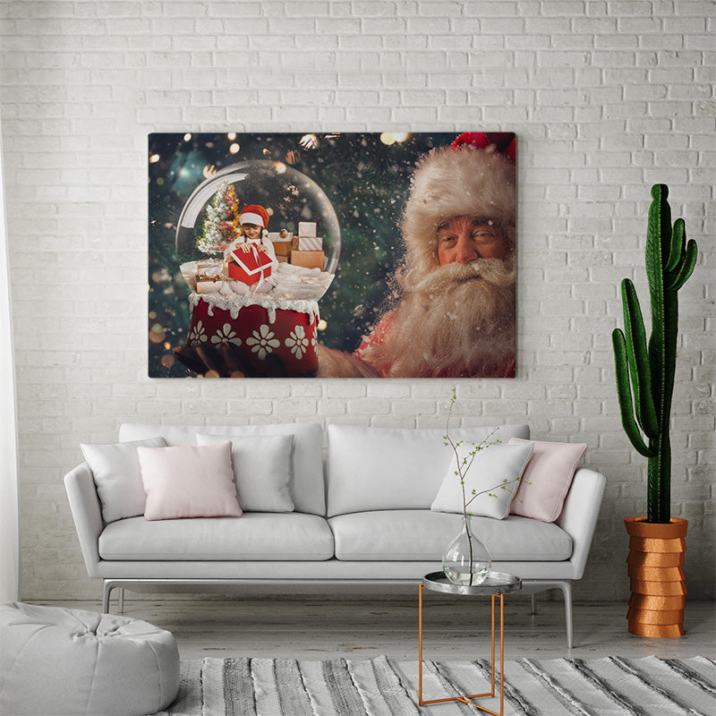 Kerstman portret Sneeuwbol Voorbeeld