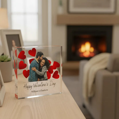 Acrylfotoblok - Valentijnshartjes