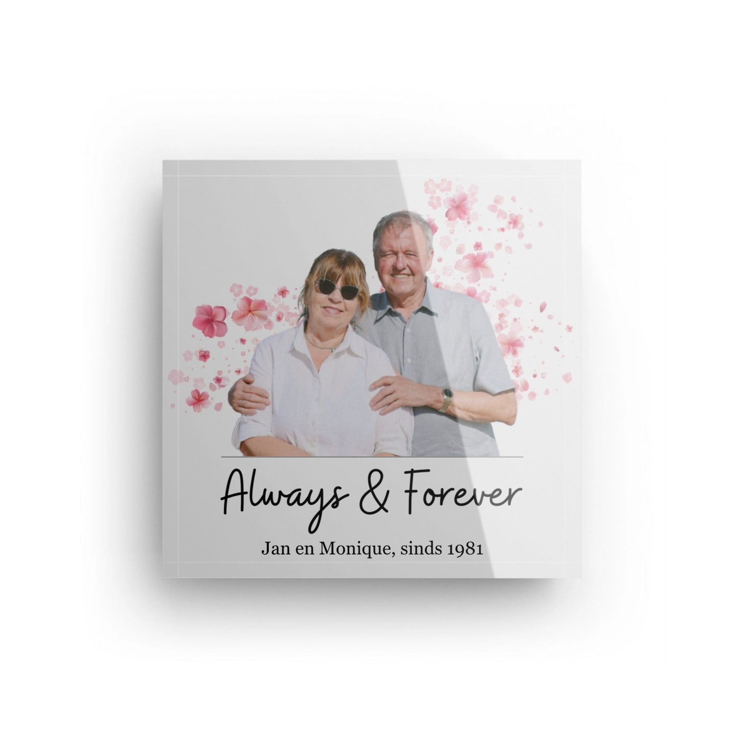 Foto op Glasblok 10×10 cm | Met eigen tekst - Unieke Foto