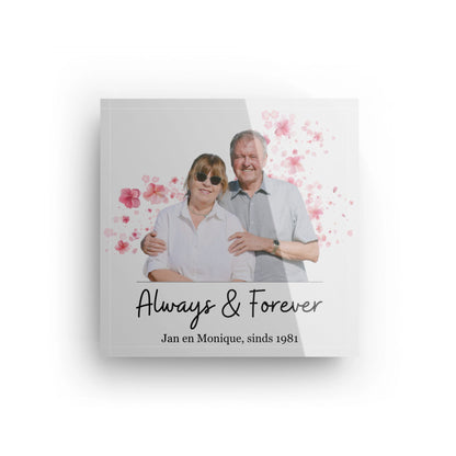 Foto op Glasblok 10×10 cm | Met eigen tekst - Unieke Foto