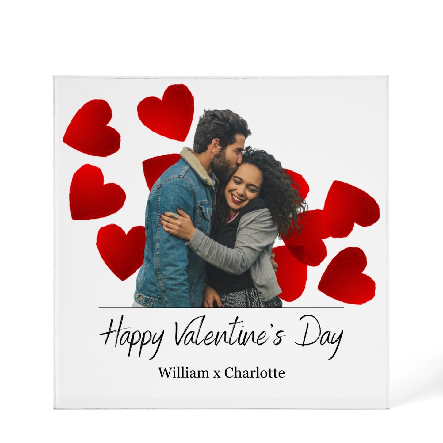 Acrylfotoblok - Valentijnshartjes