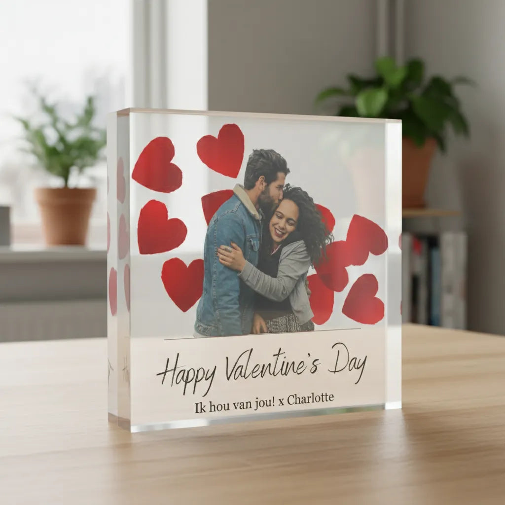 Foto op Glasblok 10×10 cm | Met eigen tekst - Unieke Foto