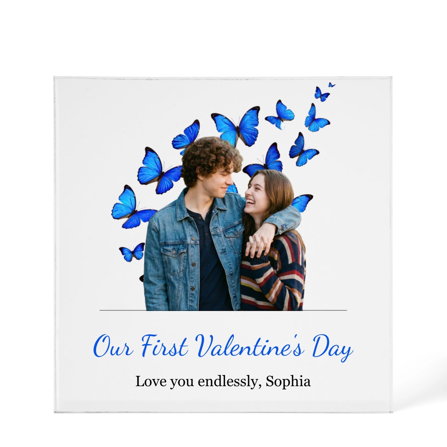 Acrylfotoblok - Valentijnshartjes