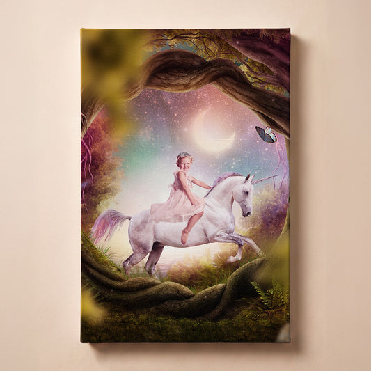 Personalized Sweet Unicorn portrait canvas