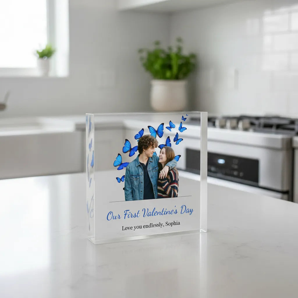 Acrylfotoblok - Valentijnshartjes