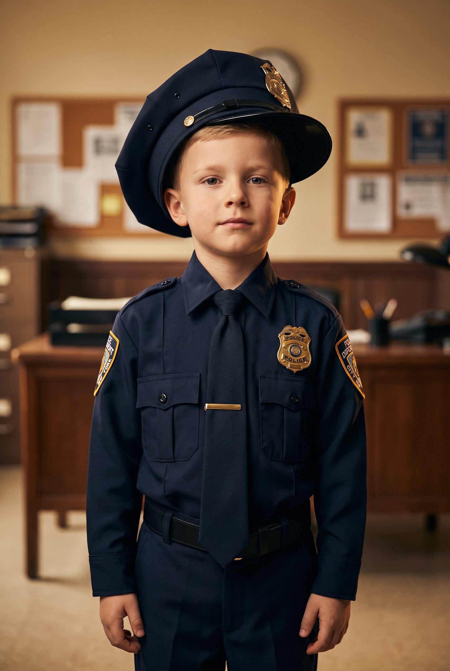 Personalized police officer artwork shown on canvas