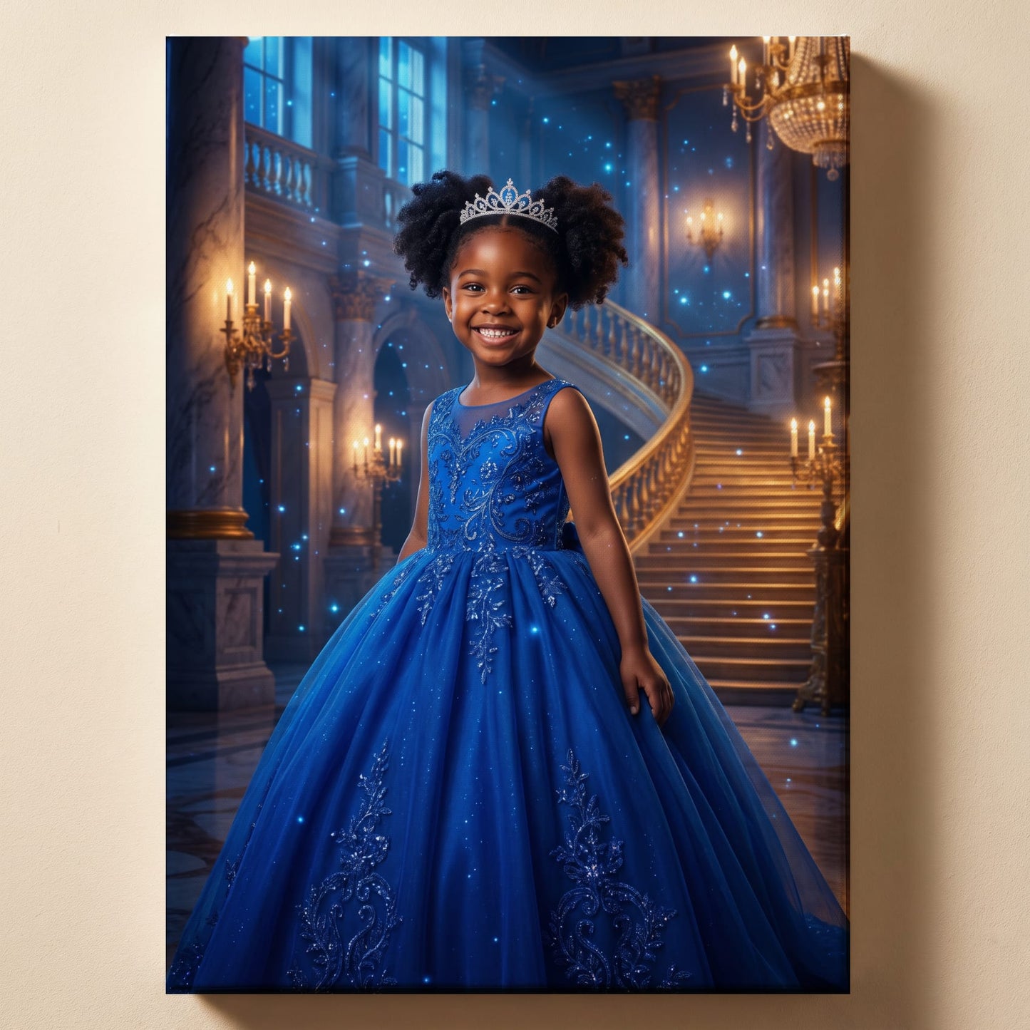 Personalized princess artwork shown on canvas