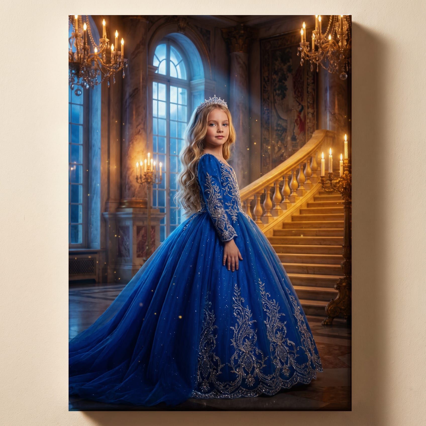 Personalized princess artwork shown on canvas