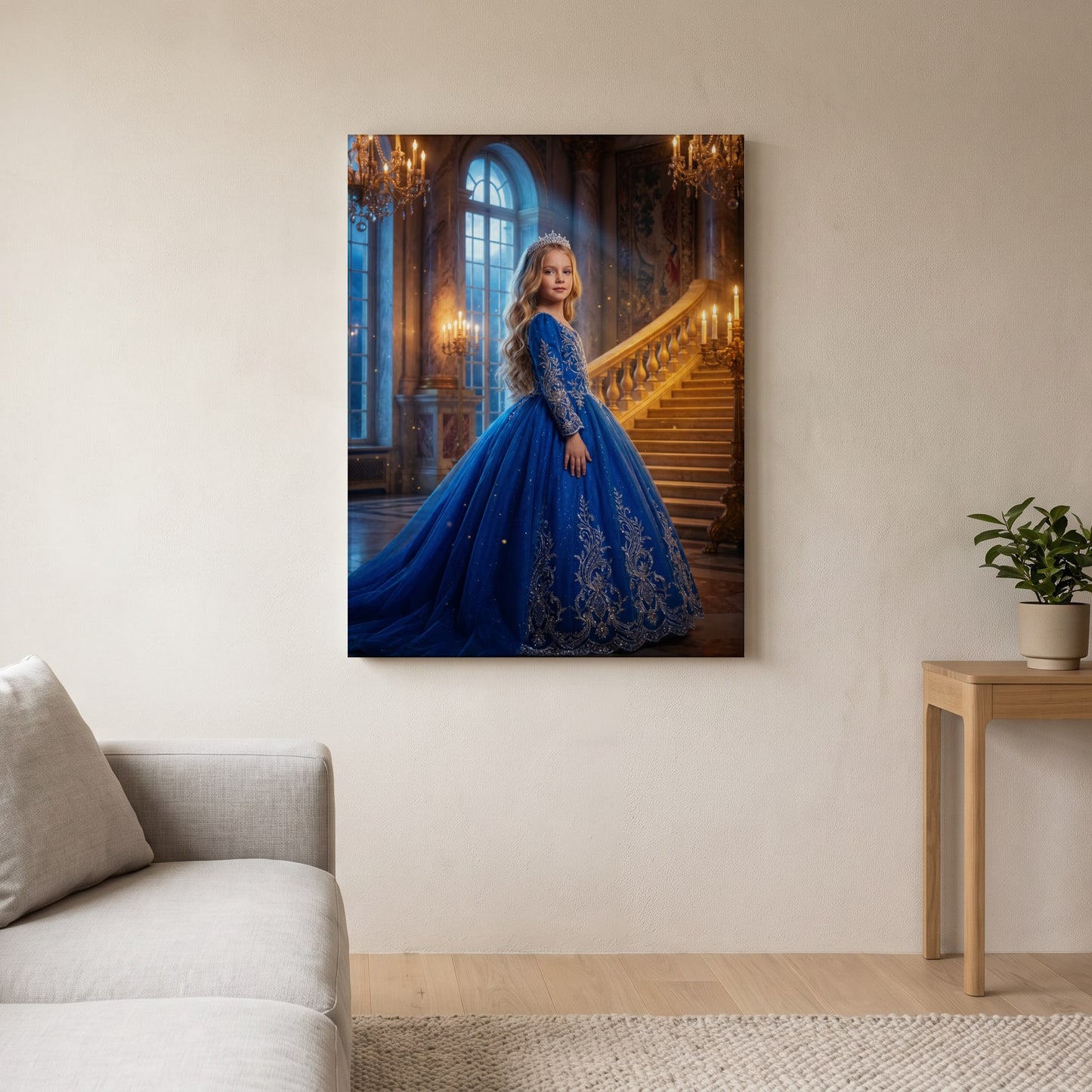 Personalized princess artwork shown on canvas