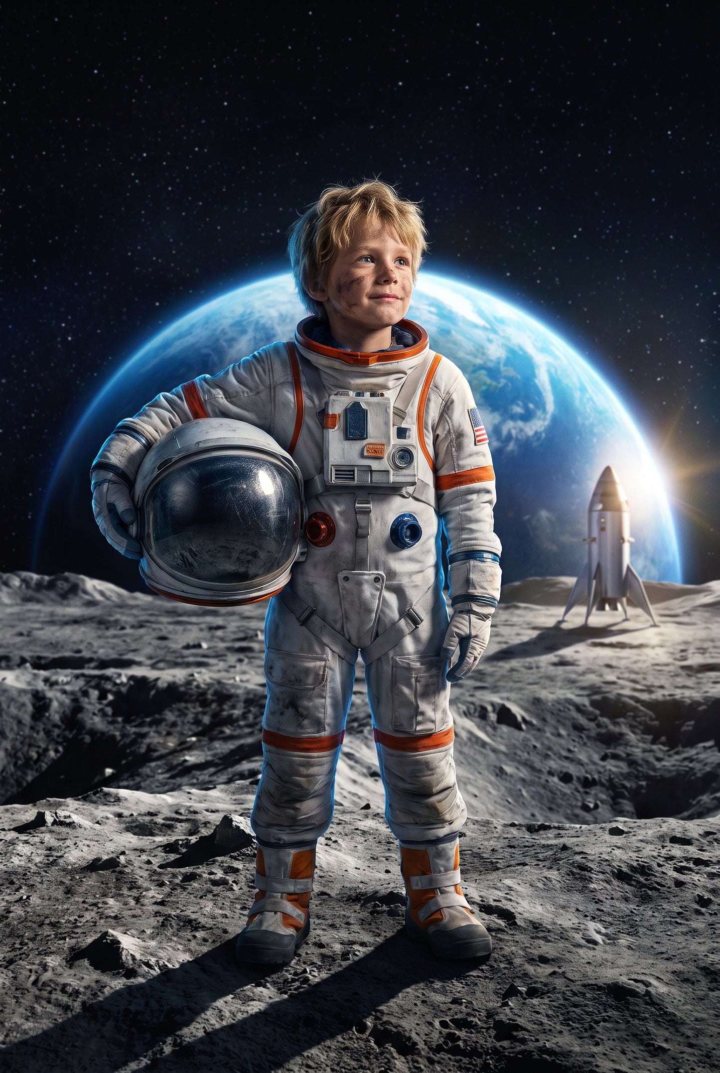 Personalized astronaut artwork shown on canvas