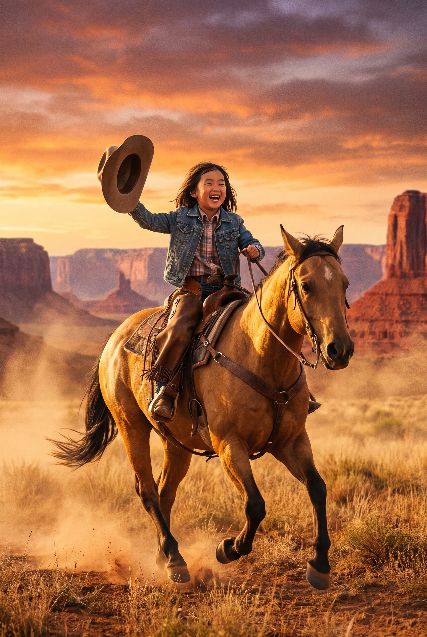 Personalized cowboy artwork shown on canvas
