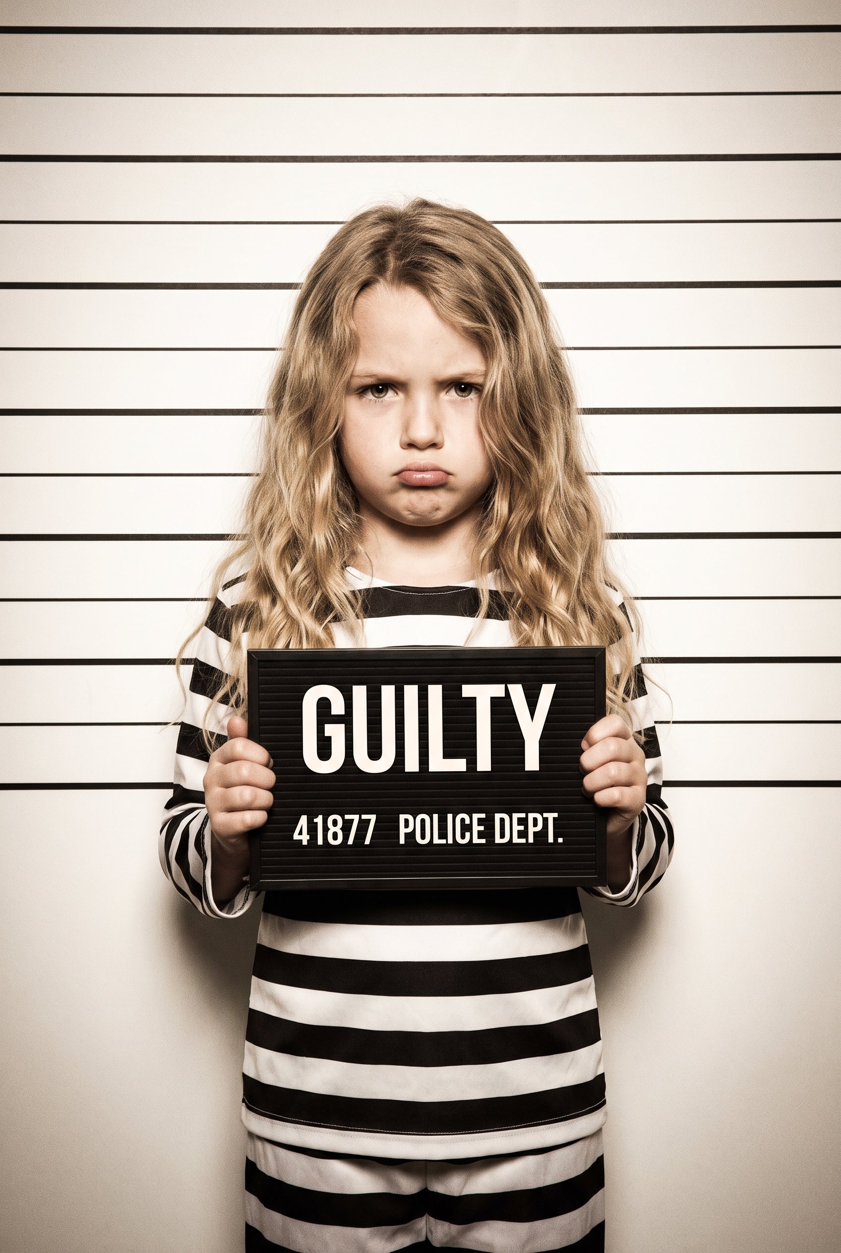 Personalized mugshot joke artwork shown on canvas