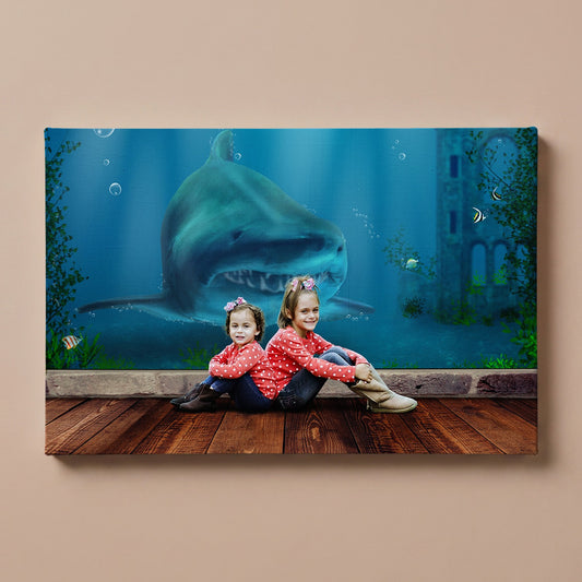Personalized Aquarium Shark portrait canvas