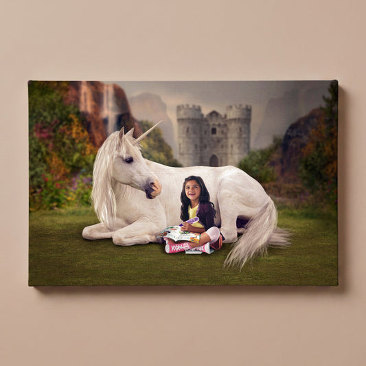 Personalized Unicorn Castle portrait canvas