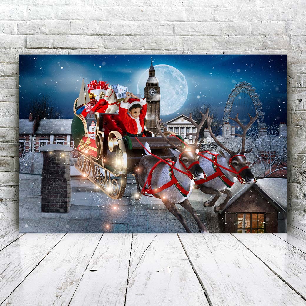 Christmas Portrait Santas Sleigh Example 2